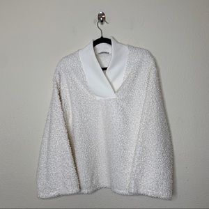 Zara Trafaluc White Boucle Pullover Sweater